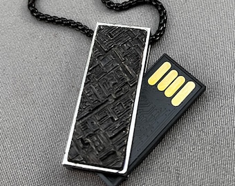 16 GB USB flash drive necklace - handmade art jewelry