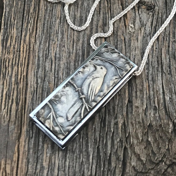 Phoebe USB flash drive pendant or key chain - handmade art jewelry