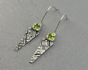 Peridot Tech Drop Earrings