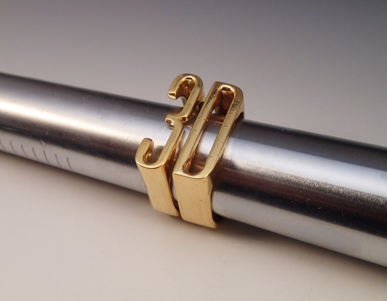 Fontasy Letter and Number Rings Gold Plated Brass Etsy