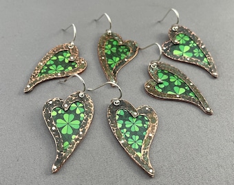 Luck of the Irish earrings - beer can art - upcycled - recycled