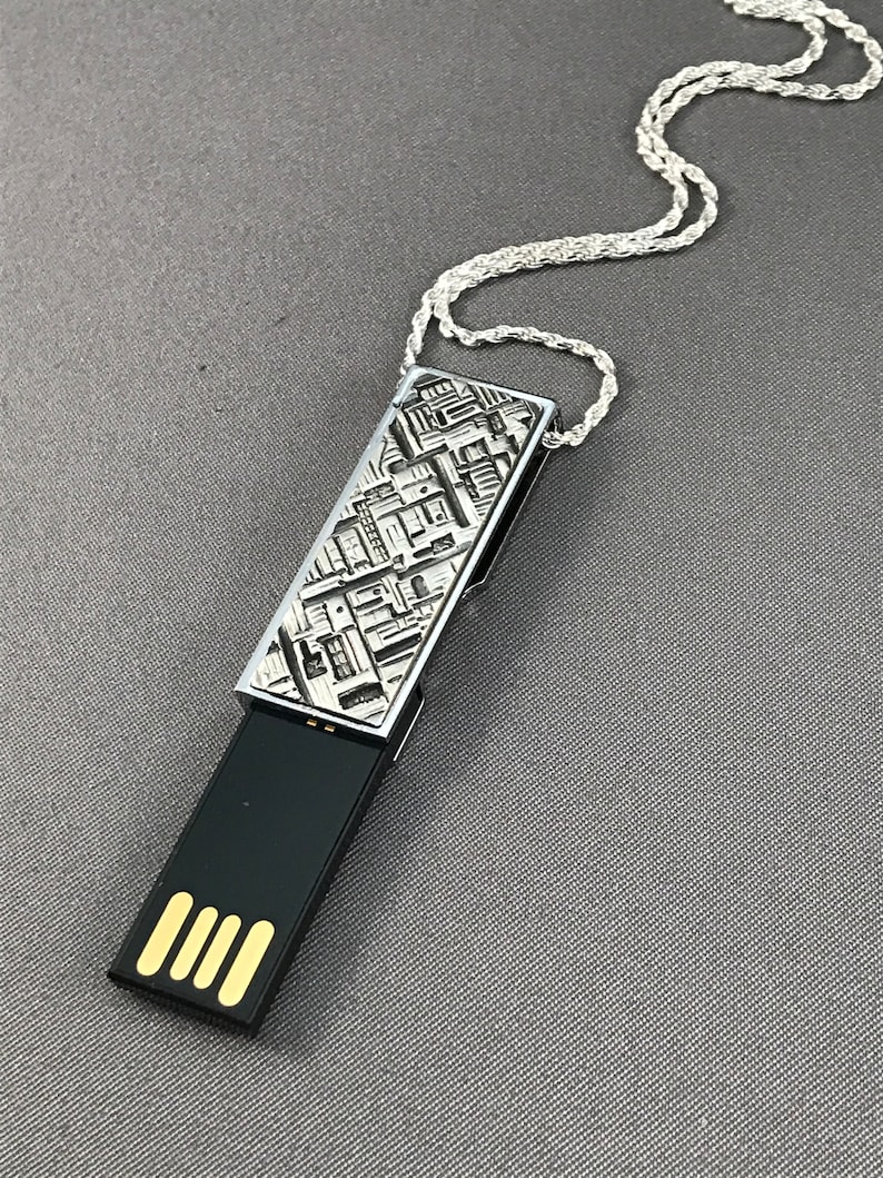 USB Flash Drive Necklace Handmade Art Jewelry Etsy