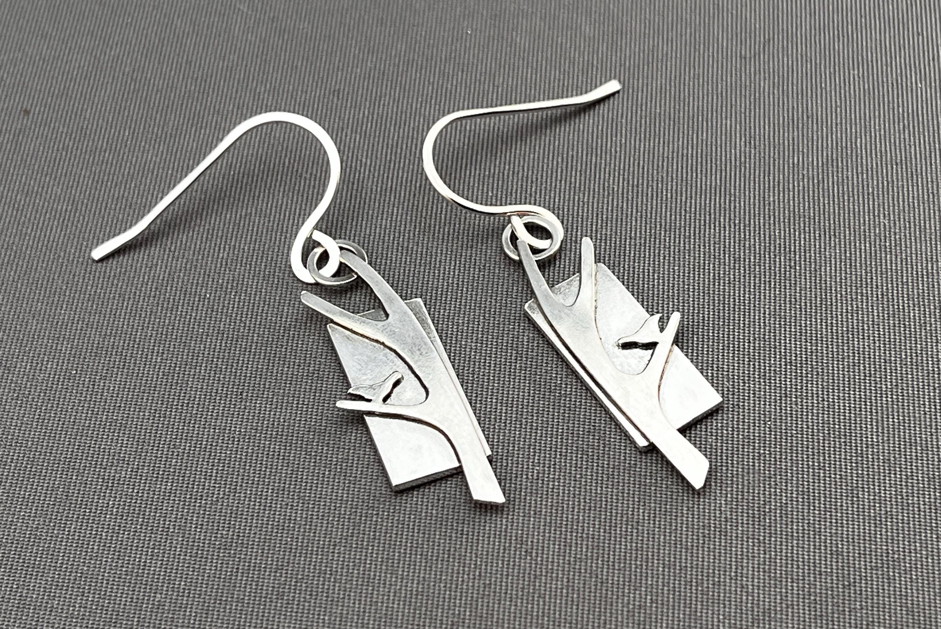 Tree with bird or owl earrings