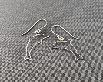 Leaping Dolphin Earrings - hand made art jewelry