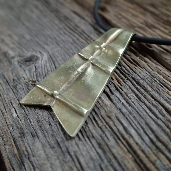 Fold formed Nu Gold pendant