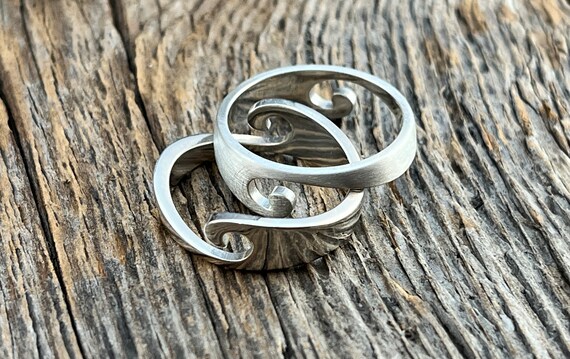 アクセサリー Vintage Silver Narrow Wave Ring 925 Silver Narrow Wave Ring - Etsy