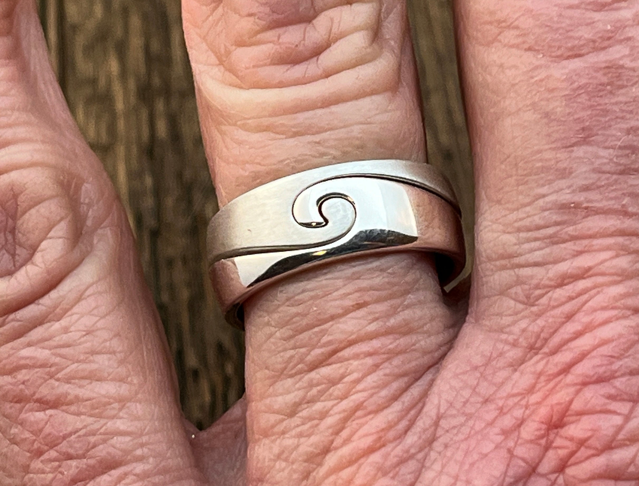 アクセサリー Vintage Silver Narrow Wave Ring 925 Silver Narrow Wave Ring - Etsy