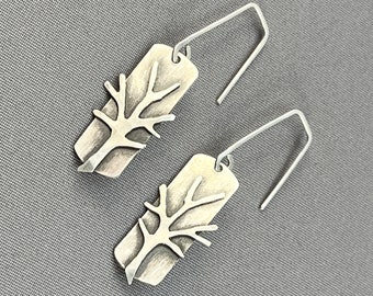 Trees in winter -  sterling silver earrings