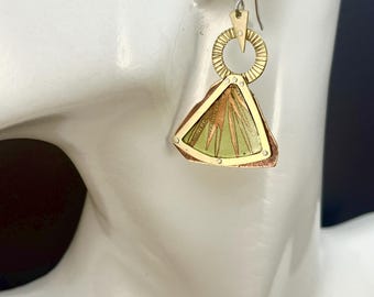 Printed metal beer can graphics earrings
