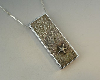 Unidad flash USB de 16 GB con forma de estrella de mar, collar de estrella de mar - joyería artística hecha a mano