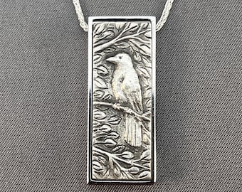 Crow Raven USB 16 GB flash drive pendant or key chain - handmade art jewelry