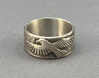 Silver Hawk Ring - handmade art jewelry