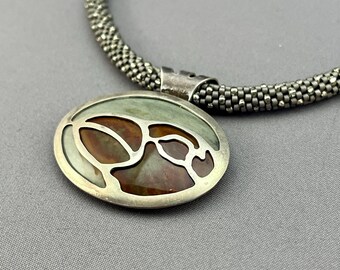 Raven Crow Corvid Necklace natural stone