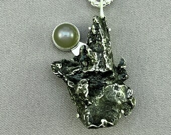 Meteorite Moonstone pendant - One of a kind design