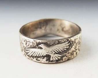 Silver Hawk Ring - handmade art jewelry