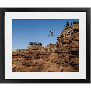 Framed Red Bull Rampage Art Print - Kyle Strait Poster - Framed Mountain Bike Print - Freeride Mountain Bike Print - Mountain Biker Gift