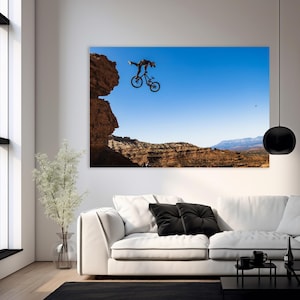 Brandon Semenuk Poster - Mountain Bike Poster - Freeride MTB Art - Red Bull Rampage Print - Extreme Sports Wall Decor - Mountain Biker Gift