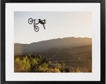 Framed Freeride Mountain Biking Print - Kurtis Downs