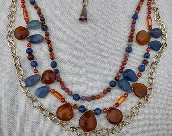 3 strand gemstone necklace