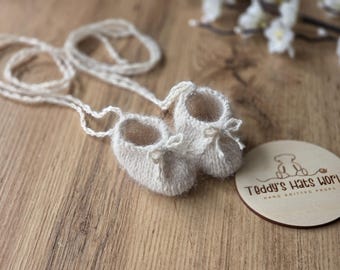 Baby Angora Ballerina Hausschuhe, Handgestrickte Ballerinas für Mädchen, Baby Schuhe, erste Mal Mama Geschenk-Neues Baby Geschenk Naweborn Photo Prop
