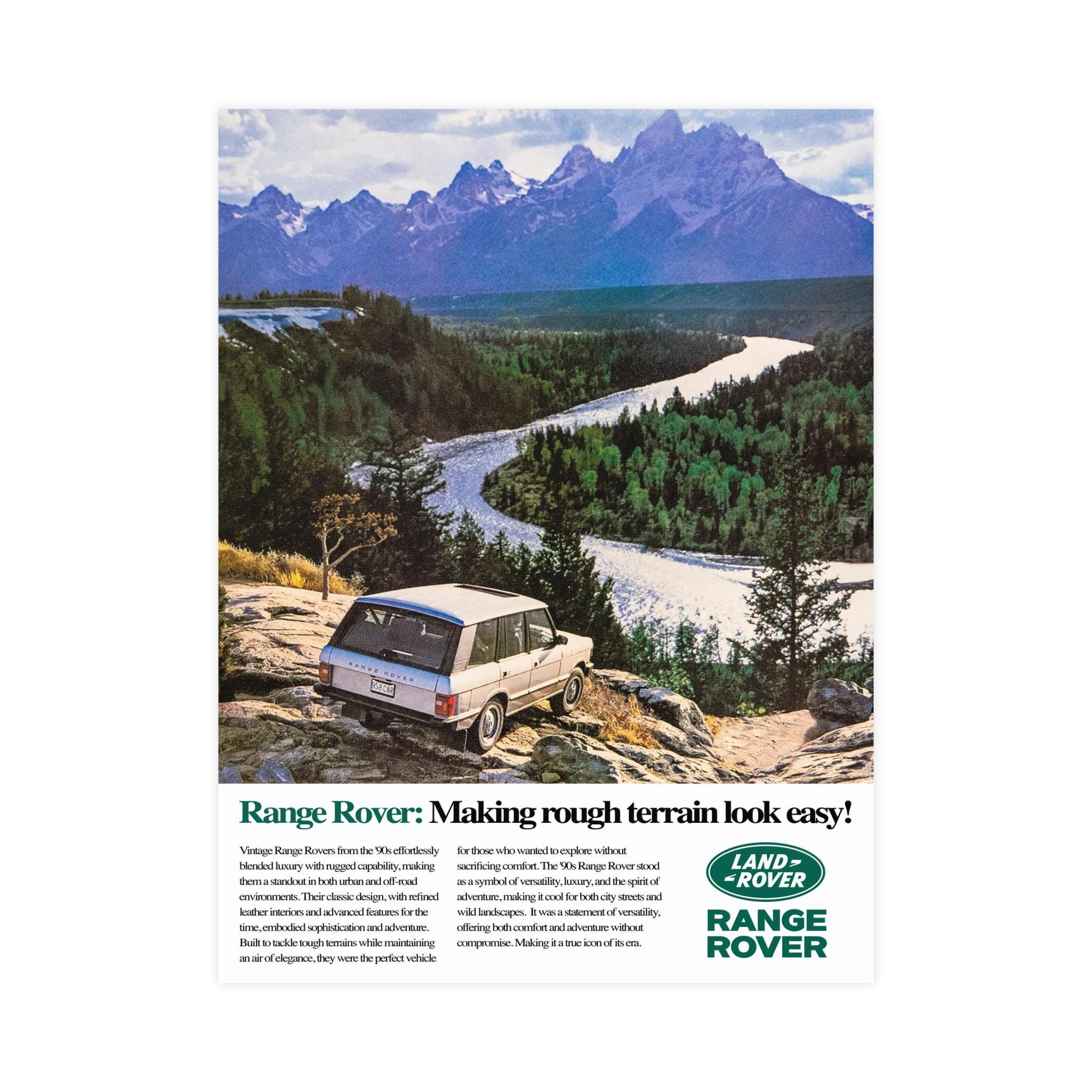 Vintage Range Rover Poster - Classic 4x4 Wall Art for Car Enthusiasts ...