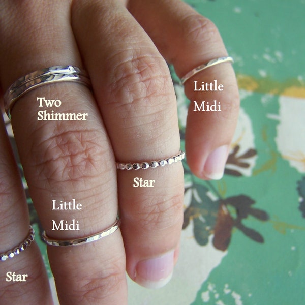 Reserved - Little Midi Ring sz 2 - Sterling Silver Band