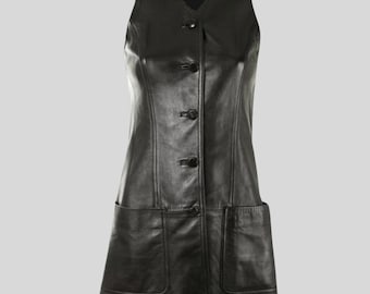 slim fit dress slacks SLEEK PU LONG LINE VEST – AKIRA main image 1