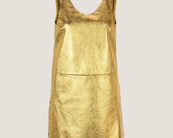 gold leather dress Gold Leather Dress