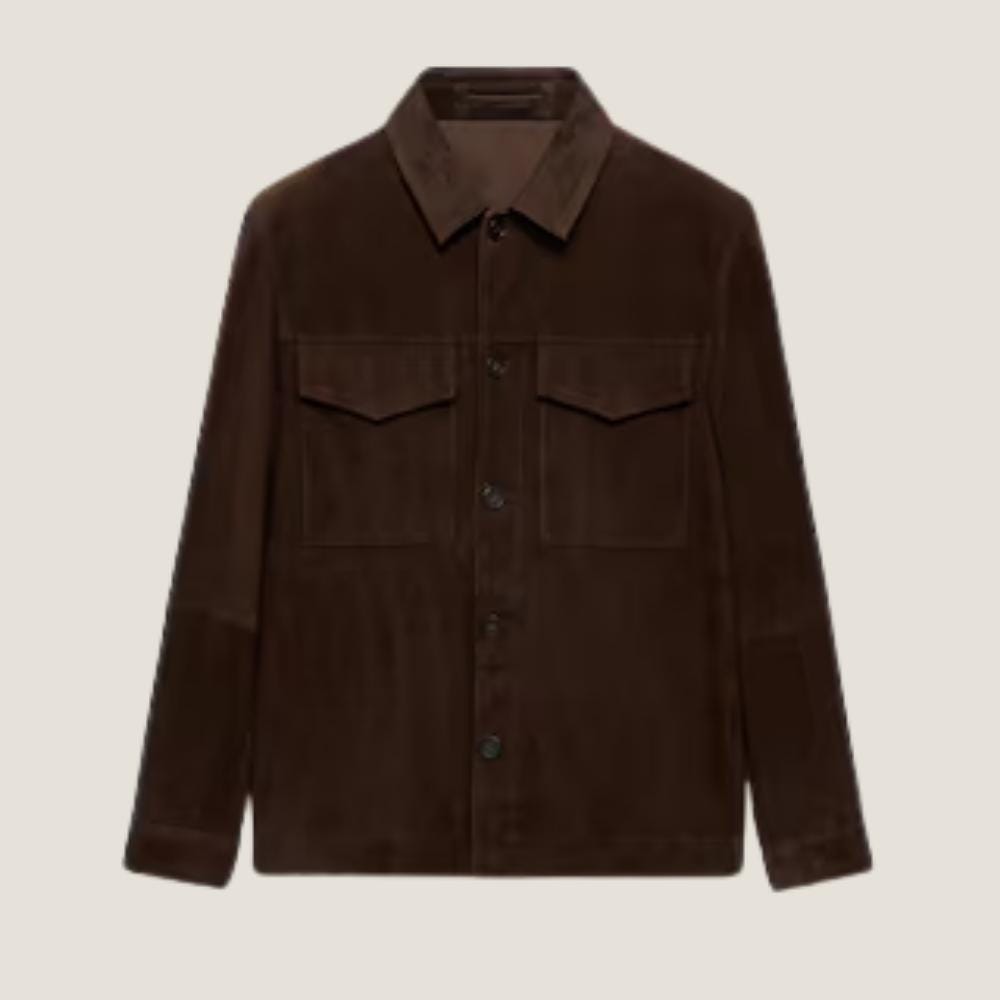 real suede over sized shirt ブラウン Brown Suede Overshirt - Etsy
