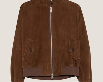 Vtg 50s 60s Excelled Brown Suede Leather Bomber Jacket Coat Esko