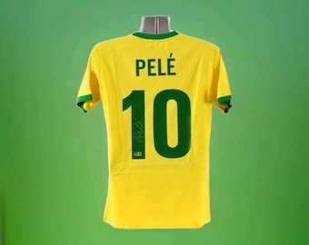 Brasil Soccer Jersey Autographed by Legendary Footballer, Pele with Beckett COA