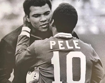 Pelé Signed 16x20 Photo with Muhammad Ali | Brasil Soccer Autograph | Beckett BAS Authenticated | Memorabilia