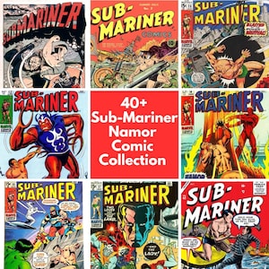 Namor Sub-Mariner デジタル コレクション コミック、ビンテージ号のセット、歴史的なスーパーヒーロー ストーリーを即座にダウンロード。