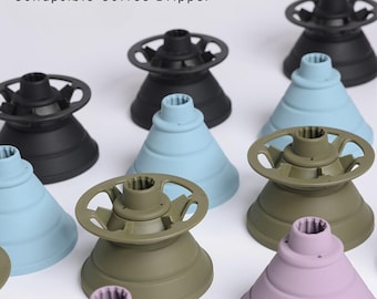 Filtro de goteo de café plegable de silicona platino: cafetera de vertido resistente al calor, ligera y desmontable.