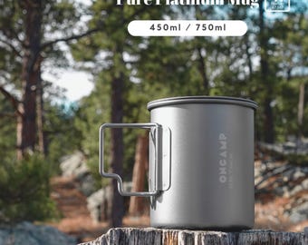 Tazza da campeggio in titanio con coperchio: stoviglie da esterno leggere e resistenti