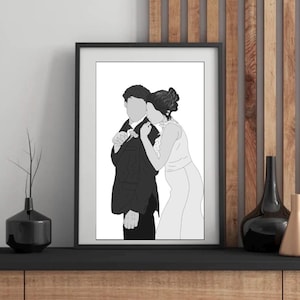Custom Couple Portrait, Hand drawn family and couple drawings. Cartoon Portrait, Personalised Gift for Boyfriend/Girlfriend.
