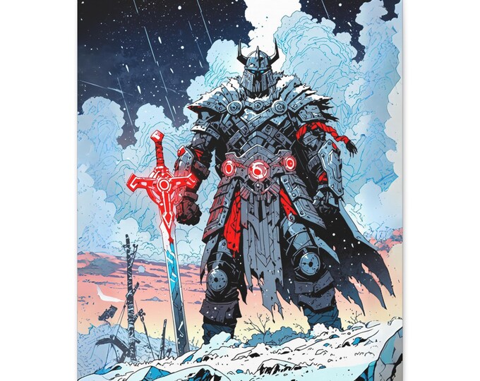 Fantasy Art Canvas Print - Heroic Warrior Wall Decor, Medieval Wall Art, Gift for Gamers, Home Decoration, Unique Artwork