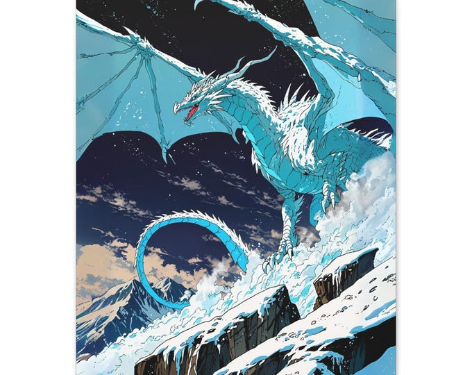 Artistic Dragon Canvas Print, Wall Art, Home Decor, Fantasy Artwork, Gift for Dragon Lovers, Unique Wall Hanging