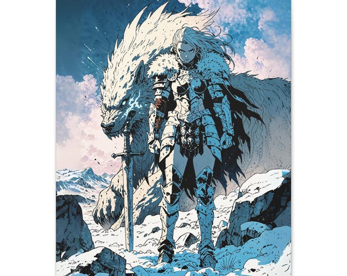 Fantasy Wall Art Canvas, Dragon Slayer Artwork, Mythical Decor for Gamers, Cool Bedroom Inspiration, Unique Gift