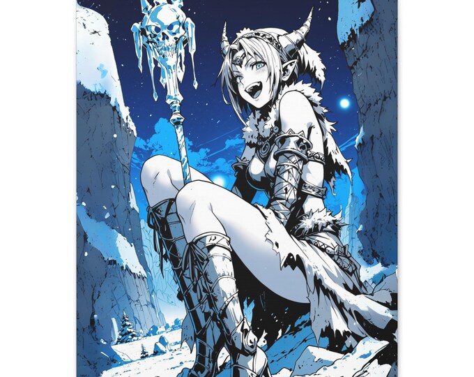 Fantasy Art Canvas Print, Winter Magic Wall Decor, Mythical Creature Artwork, Perfect for Home Decor, Gift for Fantasy Lovers