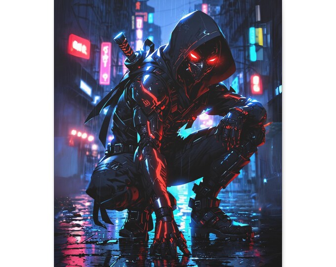 Cyberpunk Wall Art, Edgy Canvas Print, Modern Home Decor, Urban Aesthetic, Perfect for Gamers & Sci-Fi Lovers