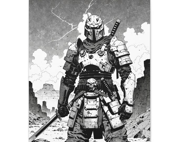 Futuristic Warrior Canvas Art - Bold Home Decor, Geek Gift, Wall Art, Unique Artwork, Sci-fi Decoration