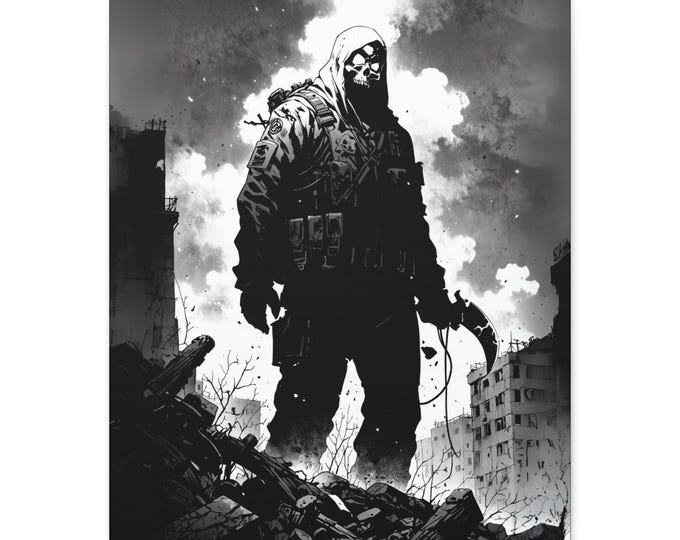 Gritty Urban Art Canvas, Rogue, Dark Wall Decor, For Gamers & Art Lovers, Perfect for Housewarming, Unique Gift Idea