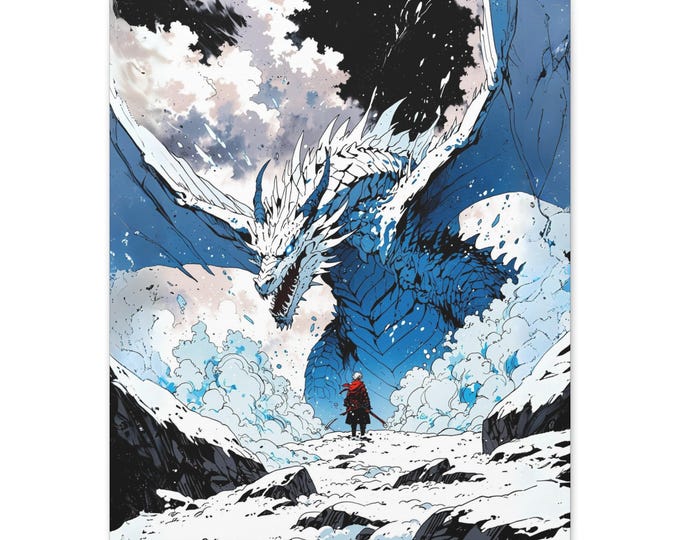 Fantasy Wall Art Canvas - Dragon Artwork, Home Decor, Gift for Dragon Lovers, Fantasy Art, Unique Wall Decor
