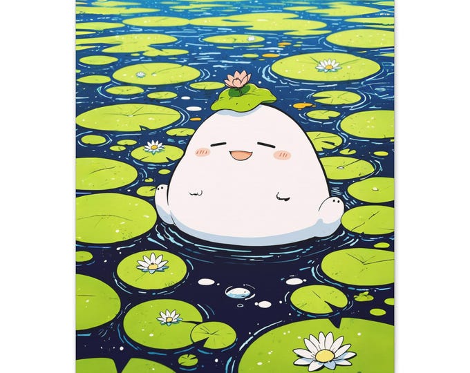Cute Slime Art Canvas, Whimsical Wall Decor, Happiness Vibe, Gift for Nature Lovers, Nursery Room Art, Housewarming Gift