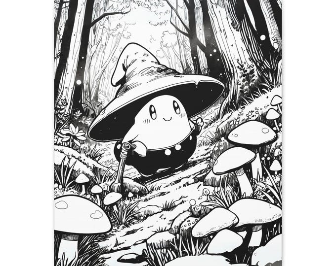 Whimsical Mushroom Art Canvas Print - Enchanted Forest Decor, Gift for Nature Lovers, Cute Wall Art, Nursery Decoration, Magical Home