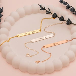 Personalized Silver Bar Bracelet for Women Custom Bar Bracelet Custom Name Plate Bracelet Silver Coordinate Bracelet Custom Date Bracelet