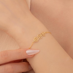 Personalisiertes Geburtsblumenarmband für Mama Kundenspezifisches Geburtsblumenarmband Sinnvolle Geschenke für Mama Geburtsmonat Blumenfamilie Blumenarmband