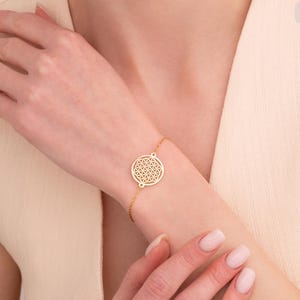 Flower Of Life Bracelet Sacred Geometry Bracelet Christmas Gift for Her Seed Of Life Bracelet For Women Dainty Bracelet Mother Gift Jewelry