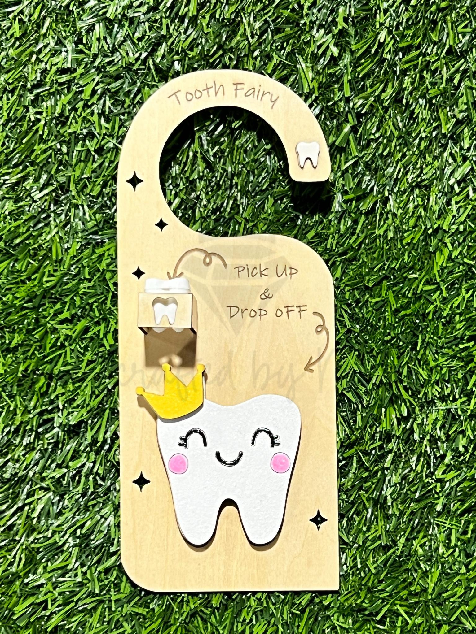 Personalized Tooth Fairy Door Hanger | Child Teeth Chart, Tooth Holder ...